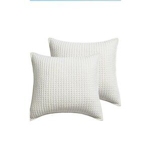 Mills Waffle Euro Sham set Of Two Cream Sham Size 26 X 26in.